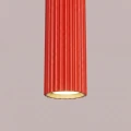 Lampa wisząca KARBON 1xGU10 czerwony, ryflowany klosz nad wyspę SL.2335 SOLLUX
