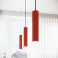 Lampa wisząca KARBON 1xGU10 czerwony, ryflowany klosz nad wyspę SL.2335 SOLLUX
