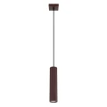 Lampa wisząca KARBON 1xGU10 z brązowym, ryflowanym kloszem rurką SL.2336 SOLLUX