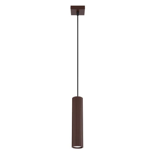 Lampa wisząca KARBON 1xGU10 z brązowym, ryflowanym kloszem rurką SL.2336 SOLLUX