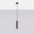 Lampa wisząca KARBON 1xGU10 z brązowym, ryflowanym kloszem rurką SL.2336 SOLLUX