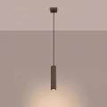 Lampa wisząca KARBON 1xGU10 z brązowym, ryflowanym kloszem rurką SL.2336 SOLLUX