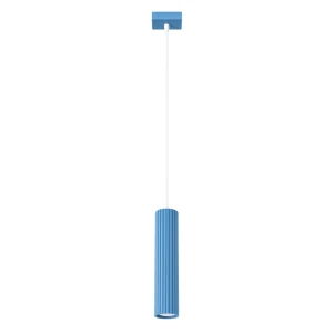 Lampa wisząca KARBON 1xGU10 błękitna z podłużnym kloszem jad stół SL.2337 SOLLUX