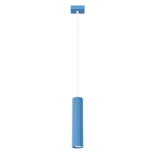 Lampa wisząca KARBON 1xGU10 błękitna z podłużnym kloszem jad stół SL.2337 SOLLUX
