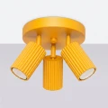Żółta lampa sufitowa z 3 kloszami spotami KARBON 3xGU10 SL.2360 SOLLUX