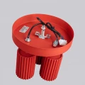 3-punktowa lampa sufitowa KARBON czerwona, ryflowane klosze SL.2367 SOLLUX