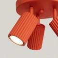 3-punktowa lampa sufitowa KARBON czerwona, ryflowane klosze SL.2367 SOLLUX