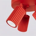 3-punktowa lampa sufitowa KARBON czerwona, ryflowane klosze SL.2367 SOLLUX