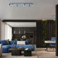 Lampa sufitowa, błękitna listwa KARBON 4-punktowa do salonu 4xGU10 SL.2382 SOLLUX