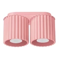 2-punktowa, różowa lampa sufitowa AURA 2xGU10 ryflowane klosze SL.2404 SOLLUX