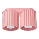 2-punktowa, różowa lampa sufitowa AURA 2xGU10 ryflowane klosze SL.2404 SOLLUX