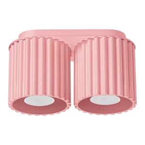 2-punktowa, różowa lampa sufitowa AURA 2xGU10 ryflowane klosze SL.2404 SOLLUX