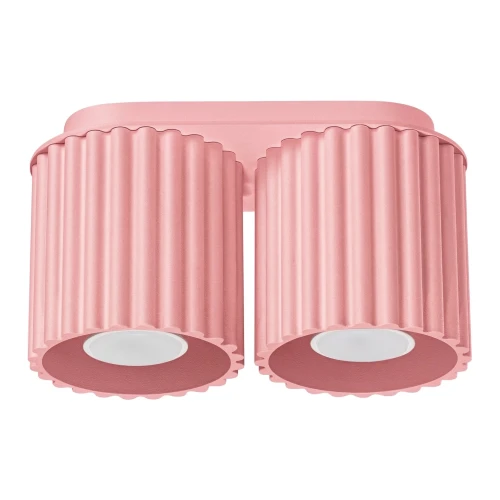 2-punktowa, różowa lampa sufitowa AURA 2xGU10 ryflowane klosze SL.2404 SOLLUX