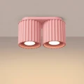 2-punktowa, różowa lampa sufitowa AURA 2xGU10 ryflowane klosze SL.2404 SOLLUX
