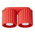 Czerwona lampa sufitowa do salonu AURA 2xGU10 ryflowane klosze SL.2419 SOLLUX