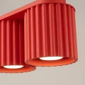 Czerwona lampa sufitowa do salonu AURA 2xGU10 ryflowane klosze SL.2419 SOLLUX