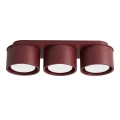 Burgundowa lampa sufitowa MODO 3xGX53 trzy ryflowane klosze SL.2456 SOLLUX
