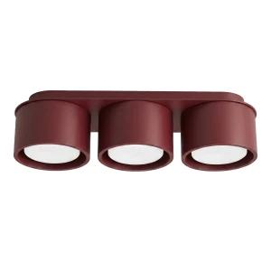 Burgundowa lampa sufitowa MODO 3xGX53 trzy ryflowane klosze SL.2456 SOLLUX