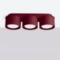 Burgundowa lampa sufitowa MODO 3xGX53 trzy ryflowane klosze SL.2456 SOLLUX