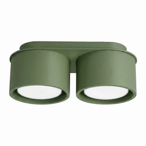 Lampa sufitowa z dwoma kloszami tubkami MODO zielona oliwka 2xGX53 SL.2463 SOLLUX
