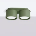 Lampa sufitowa z dwoma kloszami tubkami MODO zielona oliwka 2xGX53 SL.2463 SOLLUX