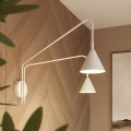 Designerski kinkiet, podwójny klosz NOX 2 biały z włącznikiem SL.2506 SOLLUX
