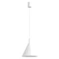 Lampa wisząca NOX 25 biała - designerski stożek do salonu, jadalni SL.2521 SOLLUX