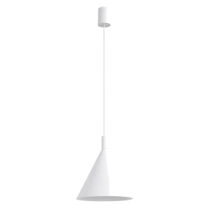 Lampa wisząca NOX 25 biała - designerski stożek do salonu, jadalni SL.2521 SOLLUX