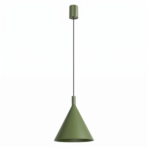 Nowoczesna lampa wisząca NOX 25 oliwkowa - klosz stożek 1xE27 SL.2525 SOLLUX