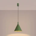 Nowoczesna lampa wisząca NOX 25 oliwkowa - klosz stożek 1xE27 SL.2525 SOLLUX