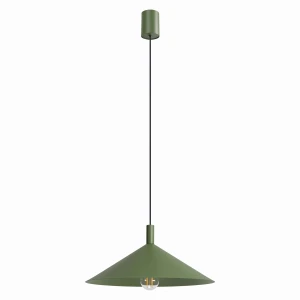 Designerska lampa wisząca NOX 40 oliwkowa - stożkowy klosz 1xE27 SL.2540 SOLLUX