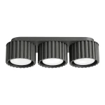 Potrójna lampa sufitowa czarna AURA 3xGX53 ryflowane klosze SL.2629 SOLLUX