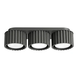 Potrójna lampa sufitowa czarna AURA 3xGX53 ryflowane klosze SL.2629 SOLLUX