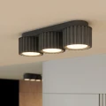 Potrójna lampa sufitowa czarna AURA 3xGX53 ryflowane klosze SL.2629 SOLLUX