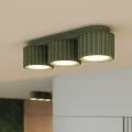 Plafon z ryflowanymi kloszami AURA zielony oliwkowy 3xGX53 SL.2631 SOLLUX