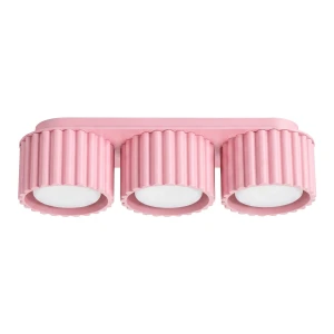 Różowy plafon, lampa sufitowa AURA 3xGX53 do nowoczesnego wnętrza SL.2638 SOLLUX