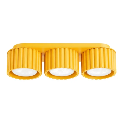 Żółty plafon, lampa sufitowa AURA 3xGX53 ryflowane klosze tubki SL.2640 SOLLUX