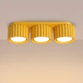 Żółty plafon, lampa sufitowa AURA 3xGX53 ryflowane klosze tubki SL.2640 SOLLUX