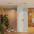 Żółty plafon, lampa sufitowa AURA 3xGX53 ryflowane klosze tubki SL.2640 SOLLUX