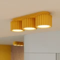 Żółty plafon, lampa sufitowa AURA 3xGX53 ryflowane klosze tubki SL.2640 SOLLUX