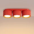 Plafon AURA czerwony z trzema ryflowanymi kloszami 3xGX53 SL.2641 SOLLUX