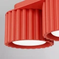 Plafon AURA czerwony z trzema ryflowanymi kloszami 3xGX53 SL.2641 SOLLUX