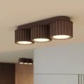 3-punktowa lampa sufitowa brązowa AURA 3xGX53 ryflowane klosze SL.2642 SOLLUX