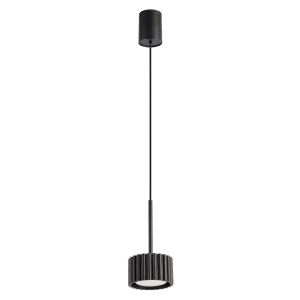 Lampa wisząca z aluminiowym kloszem z ryflowaniem AURA 1xGX53 czarna SL.2677 SOLLUX