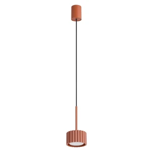 Lampa wisząca AURA ochra czerwona 1xGx53 ryflowany klosz SL.2680 SOLLUX