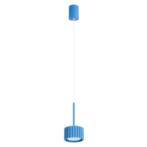 Lampa wisząca AURA błękitna 1xGX53 ryflowany klosz 10cm SL.2691 SOLLUX
