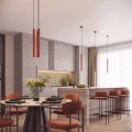 Lampa wisząca ARCHE 1 ochra czerwona SL.2039 SOLLUX