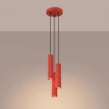 Lampa wisząca KARBON 3P czerwona SL.2341 SOLLUX
