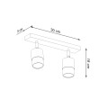 Lampa sufitowa NERO 2 czarny/złoty GU10 2x40W IP20 SL.1070 SOLLUX