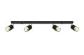 Lampa sufitowa NERO 4 czarny/złoty GU10 4x40W IP20 SL.1072 SOLLUX